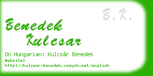 benedek kulcsar business card