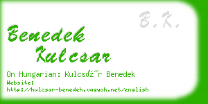 benedek kulcsar business card